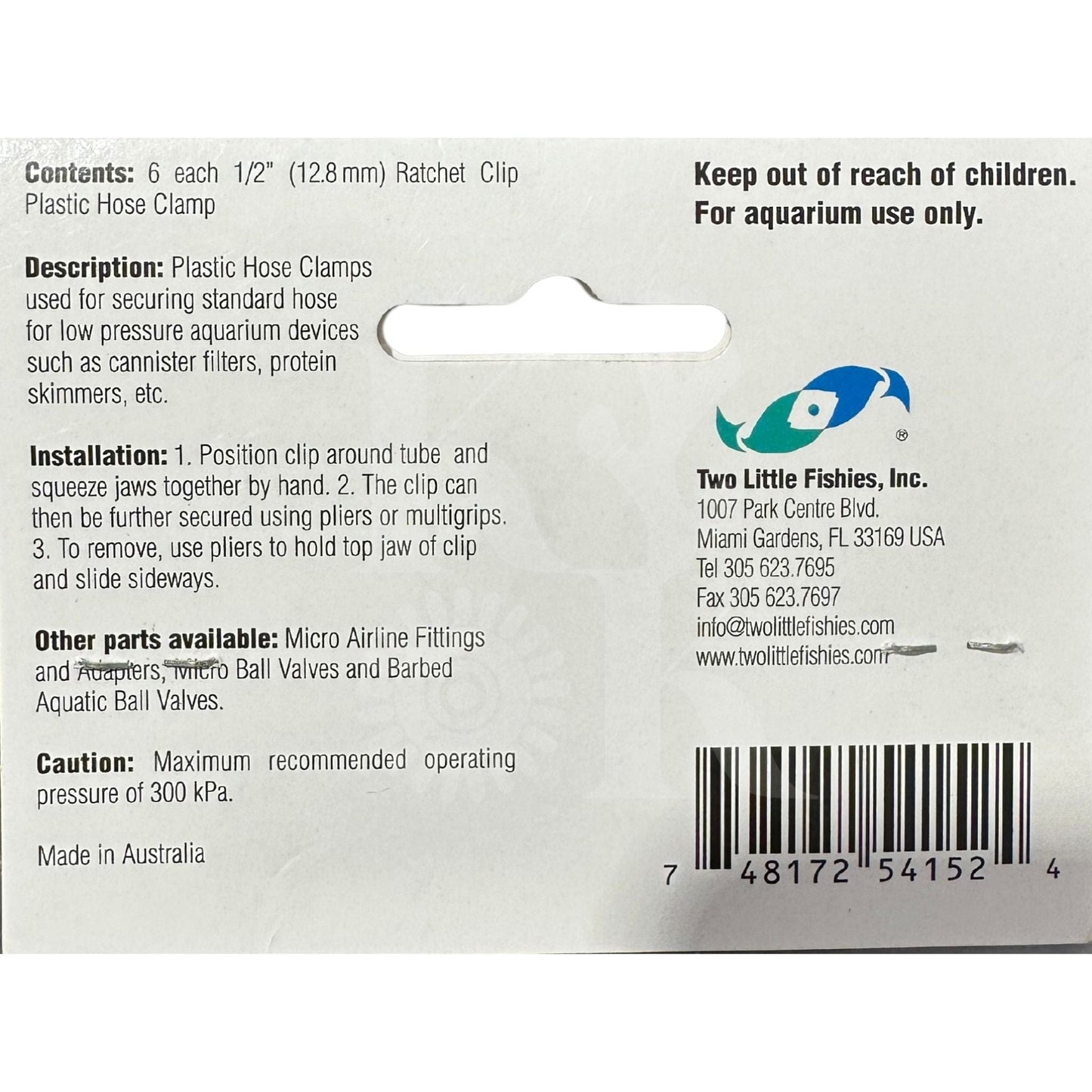 Hose Clamps 1/2inch - Two Little Fishies