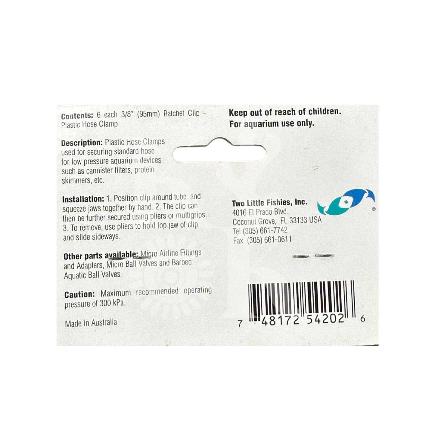 Hose Clamps 3/8 inch - Two Little Fishies