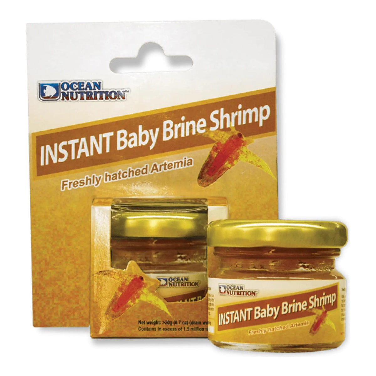 Ocean Nutrition Instant Baby Brine Shrimp 20g jar on blister card