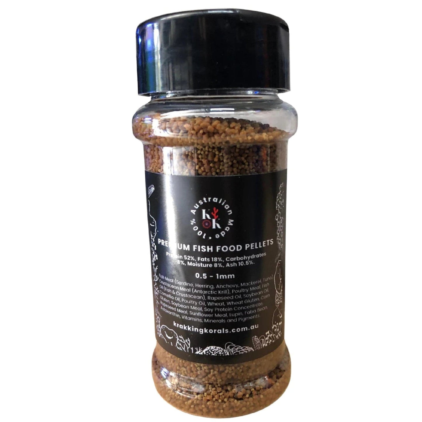 Premium fish food pellets 0.5-1mm mix