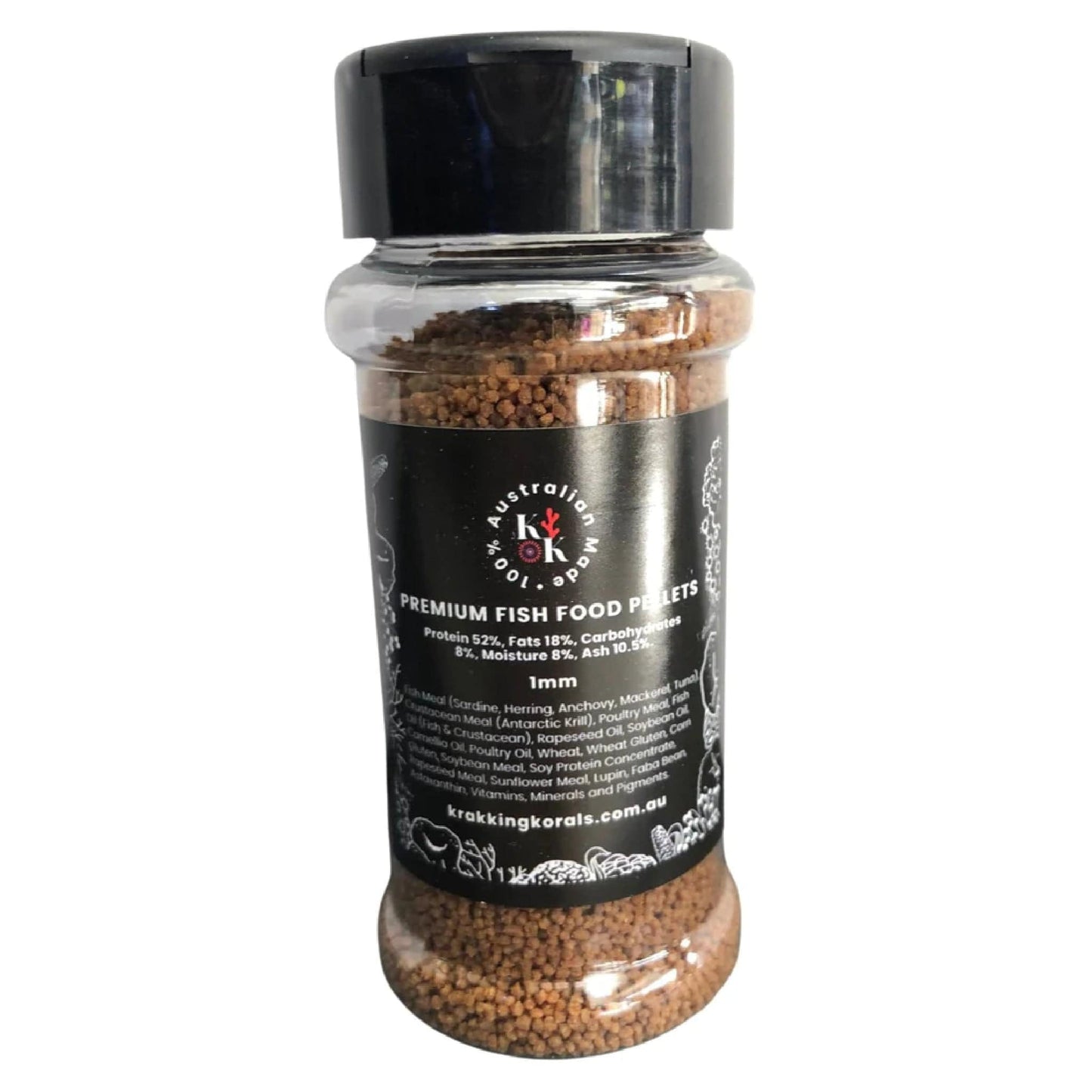 Premium fish food pellets - 1mm