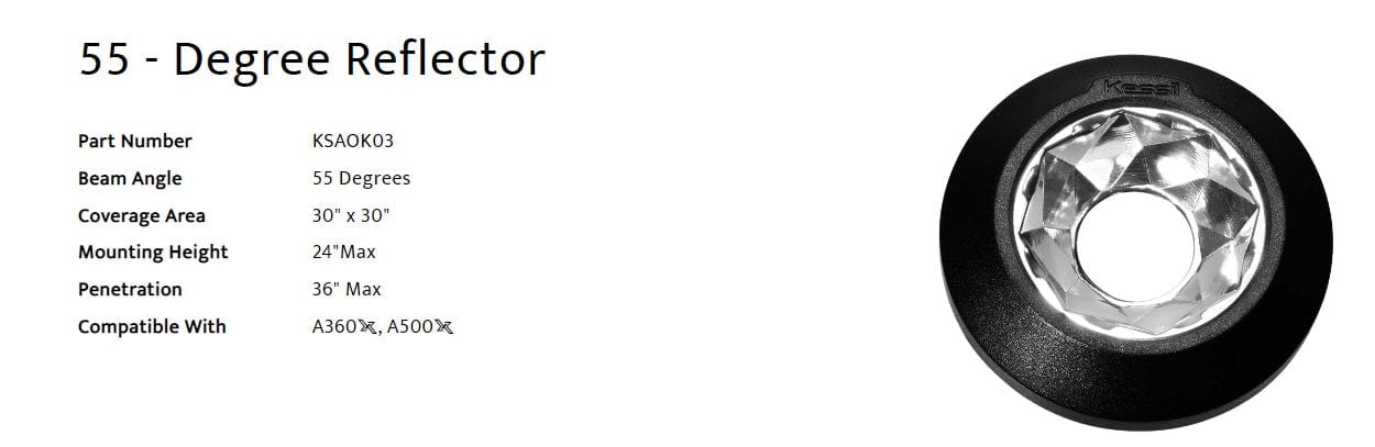 Reflector-55 - Narrow Reflector For A360X & A500X - Kessil