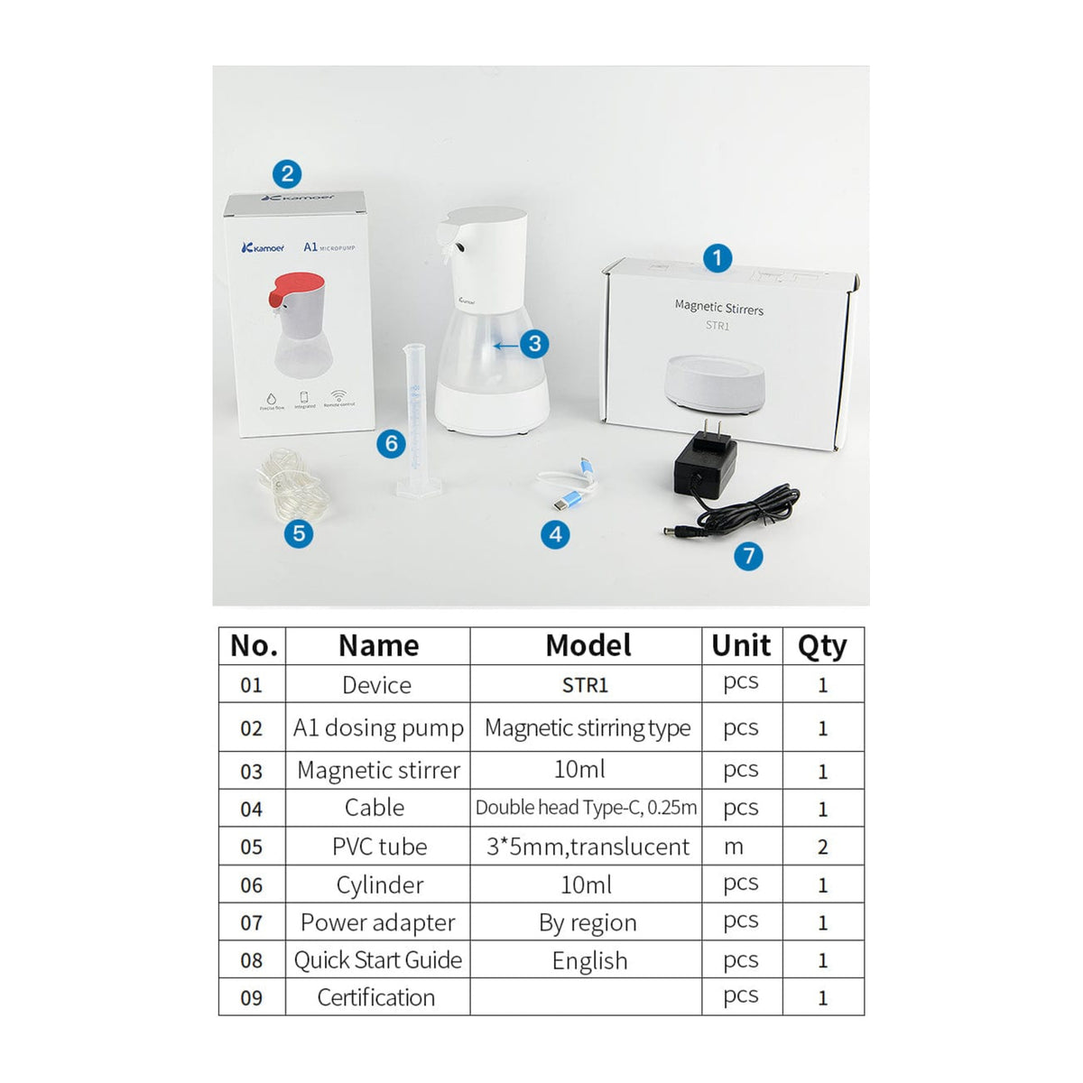 Str1 Machine STR1 Dosing Pump with Magnetic Stirrer - Kamoer | Krakking Korals