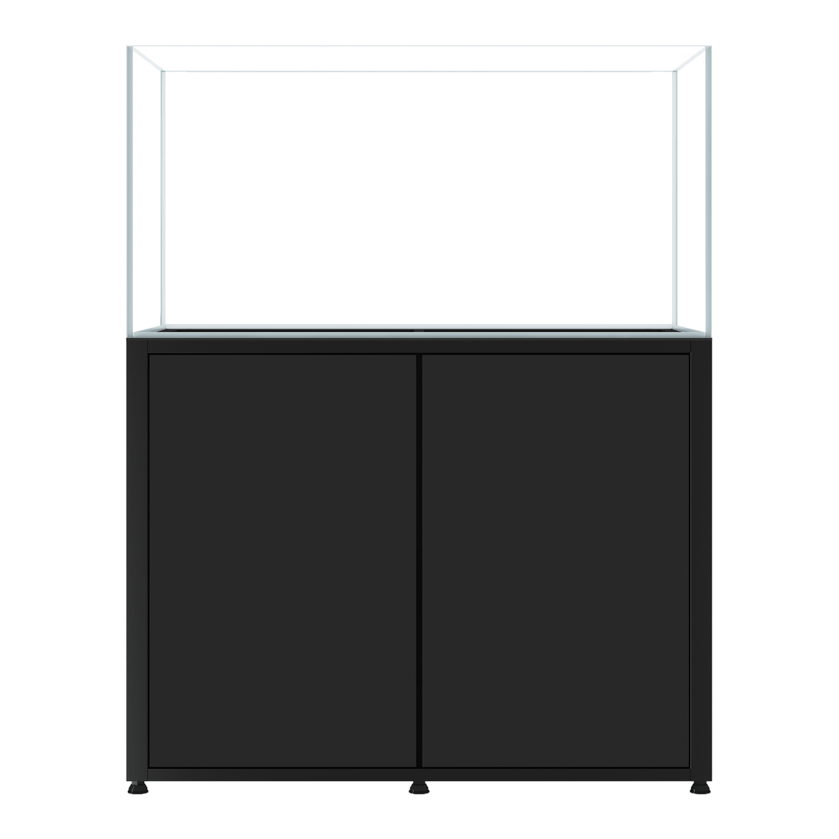 CADE River S2 1200 black rimless freshwater aquarium and cabinet, front view