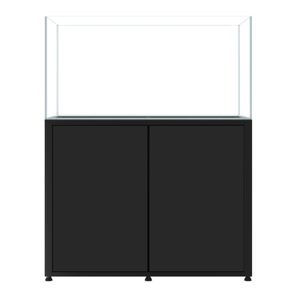 CADE River S2 1200 black rimless freshwater aquarium and cabinet, front view