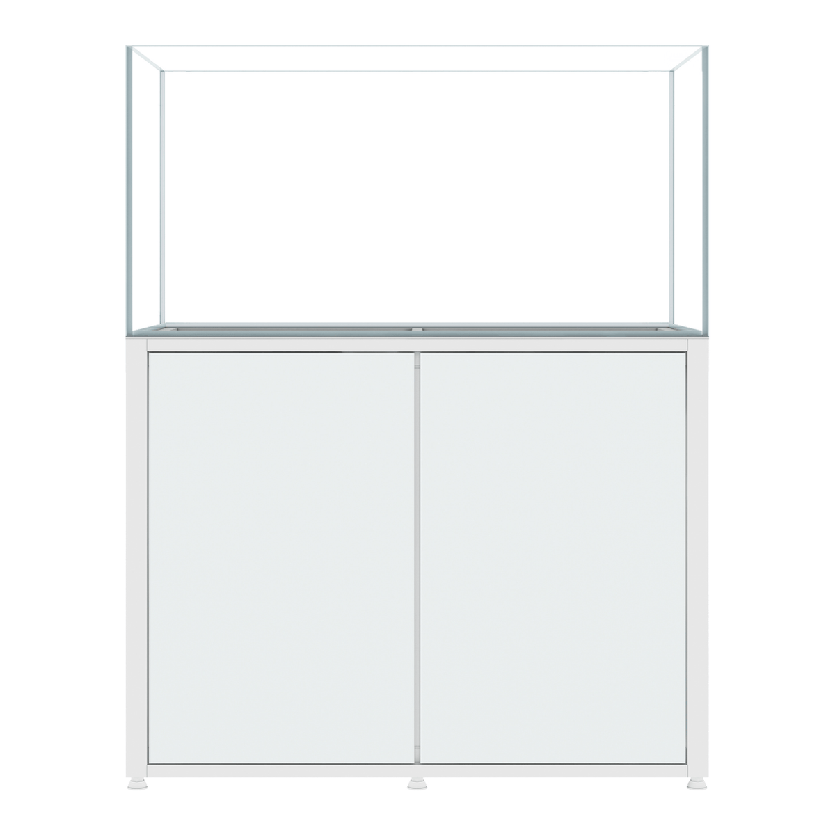 CADE River S2 1200 white rimless freshwater aquarium and cabinet, front view