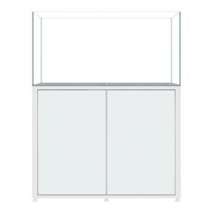CADE River S2 1200 white rimless freshwater aquarium and cabinet, front view
