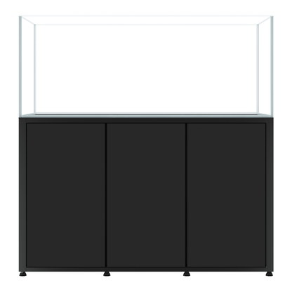 CADE River S2 1500 black rimless freshwater aquarium and cabinet, front view