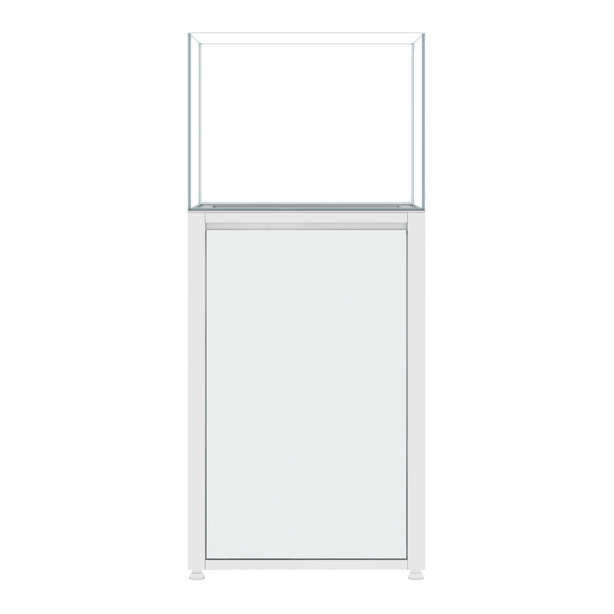 CADE River S2 600 white rimless freshwater aquarium and cabinet, front view