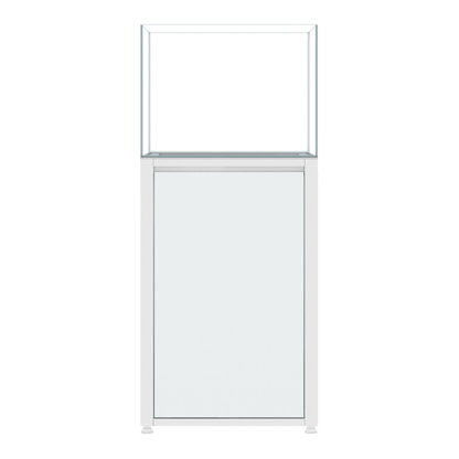 CADE River S2 600 white rimless freshwater aquarium and cabinet, front view