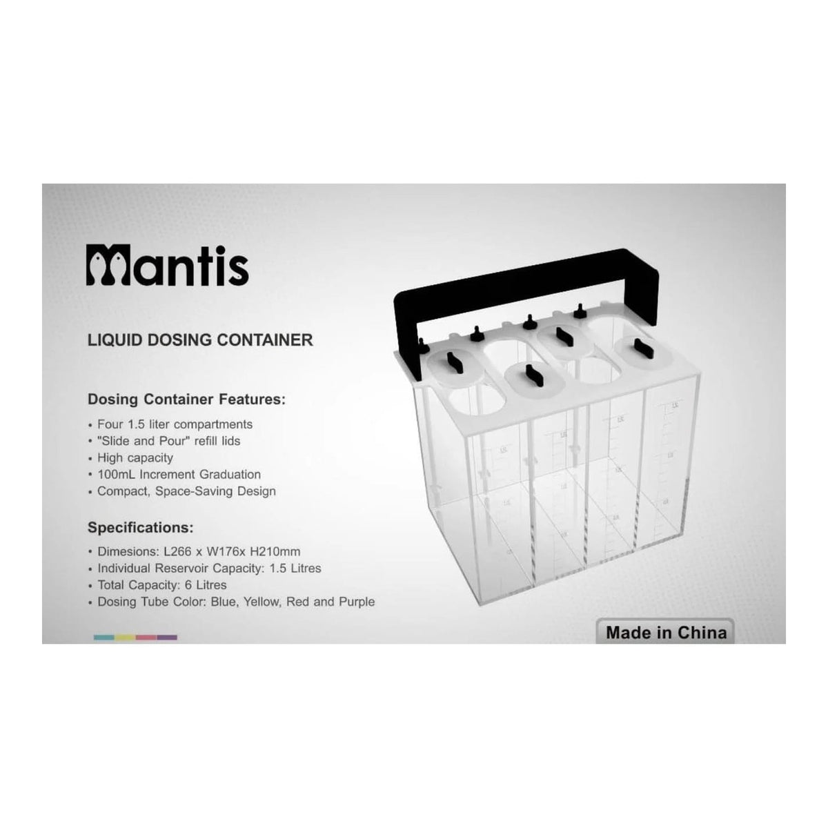 Mantis Dosing Container 6L - with specifications