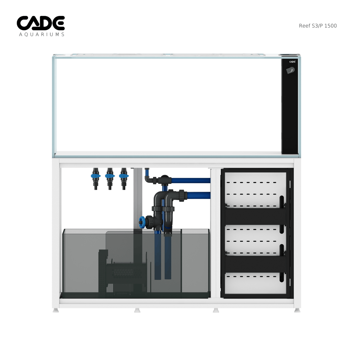 CADE Reef S3/P 1500 White cabinet and sump view
