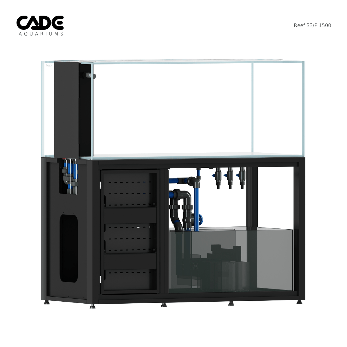 CADE Reef S3/P 1500 Black side and sump view