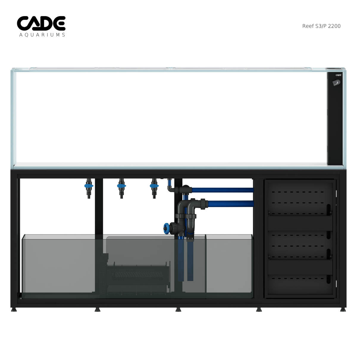 CADE Reef S3/P 2200 Black cabinet and sump view