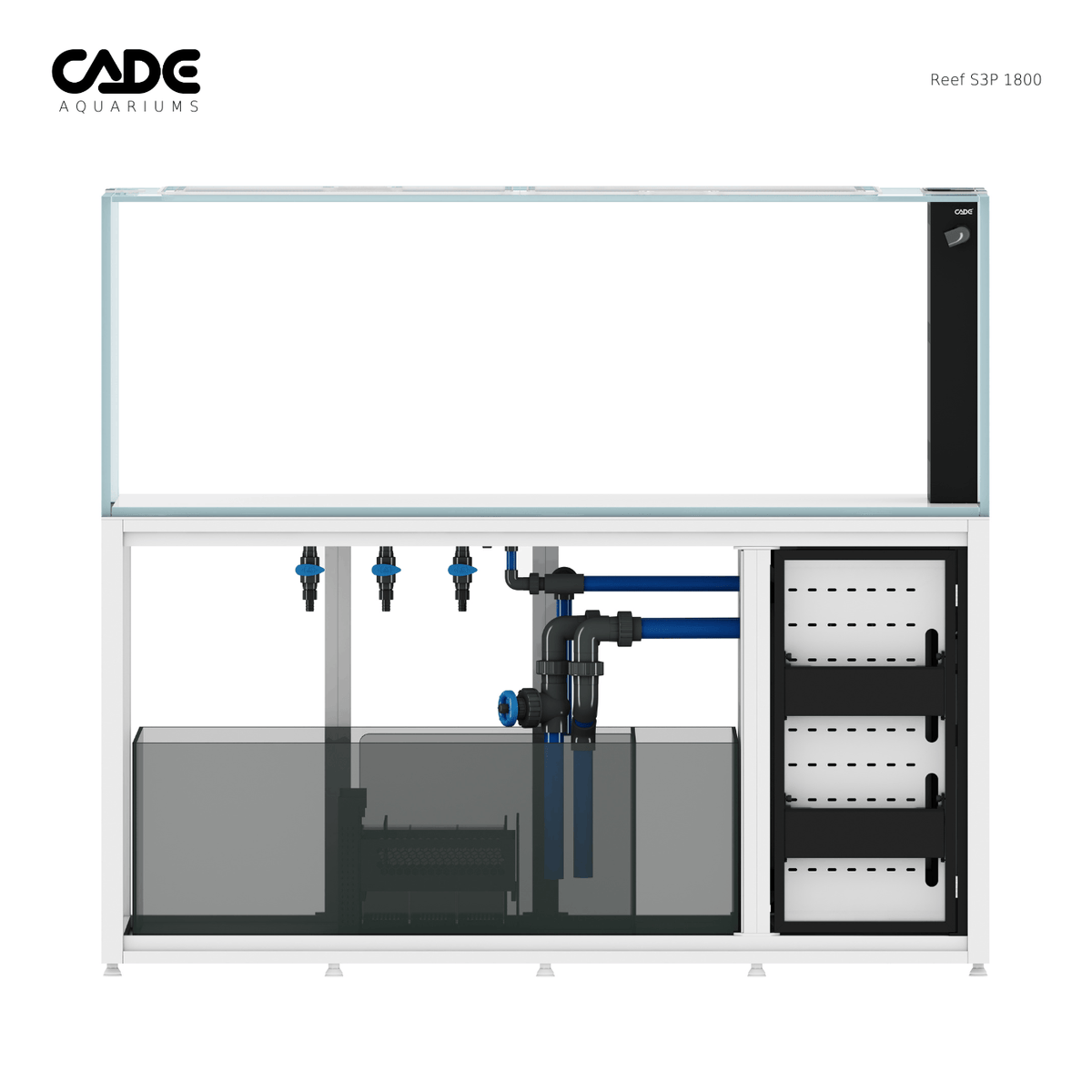CADE Reef S3/P 1800 White cabinet and sump view