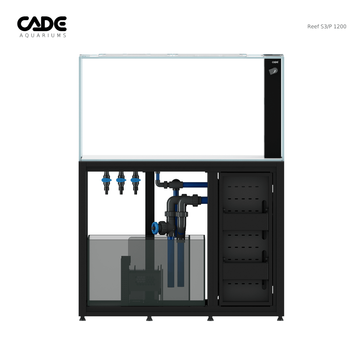 CADE Reef S3/P 1200 Black cabinet and sump view