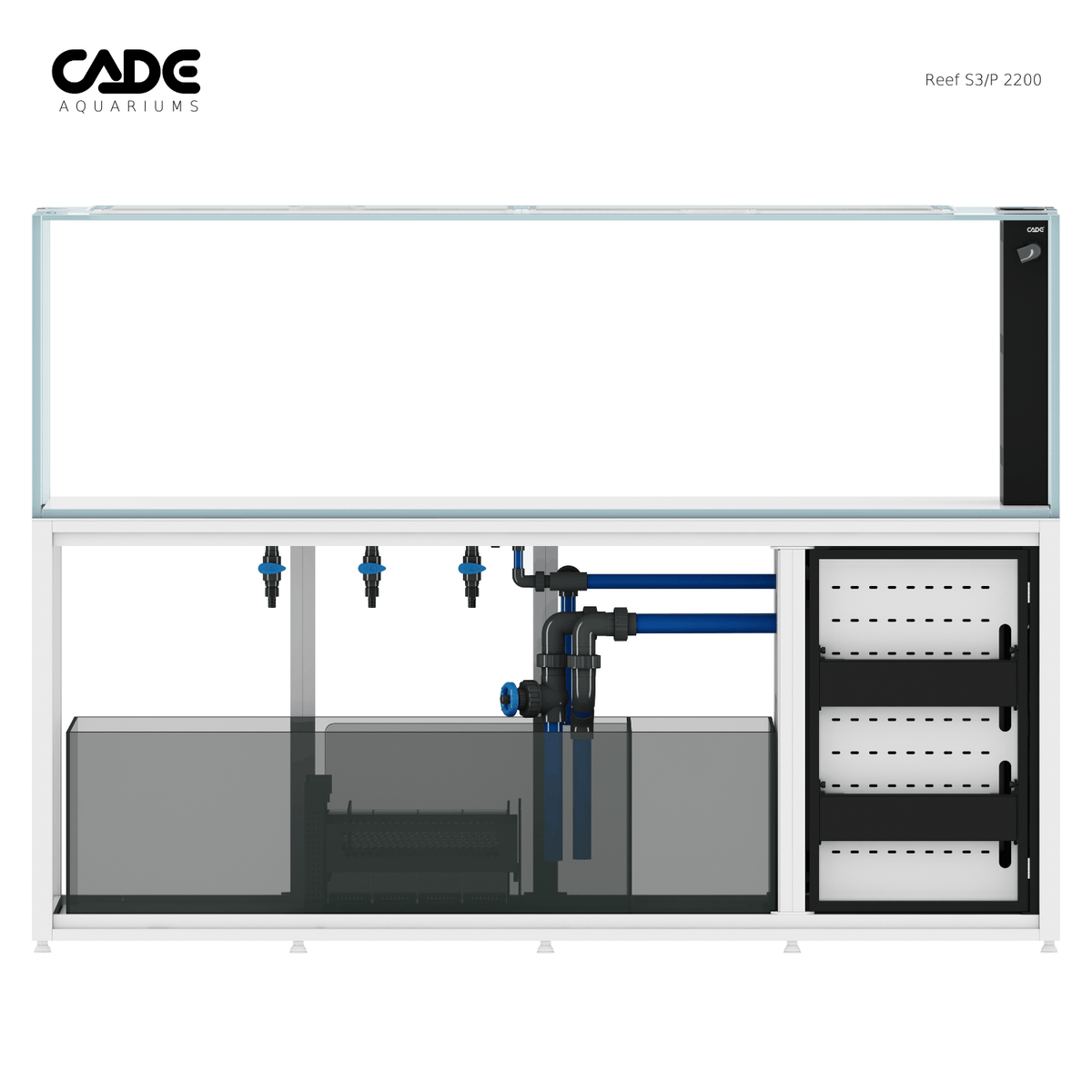 CADE Reef S3/P 2200 White cabinet and sump view