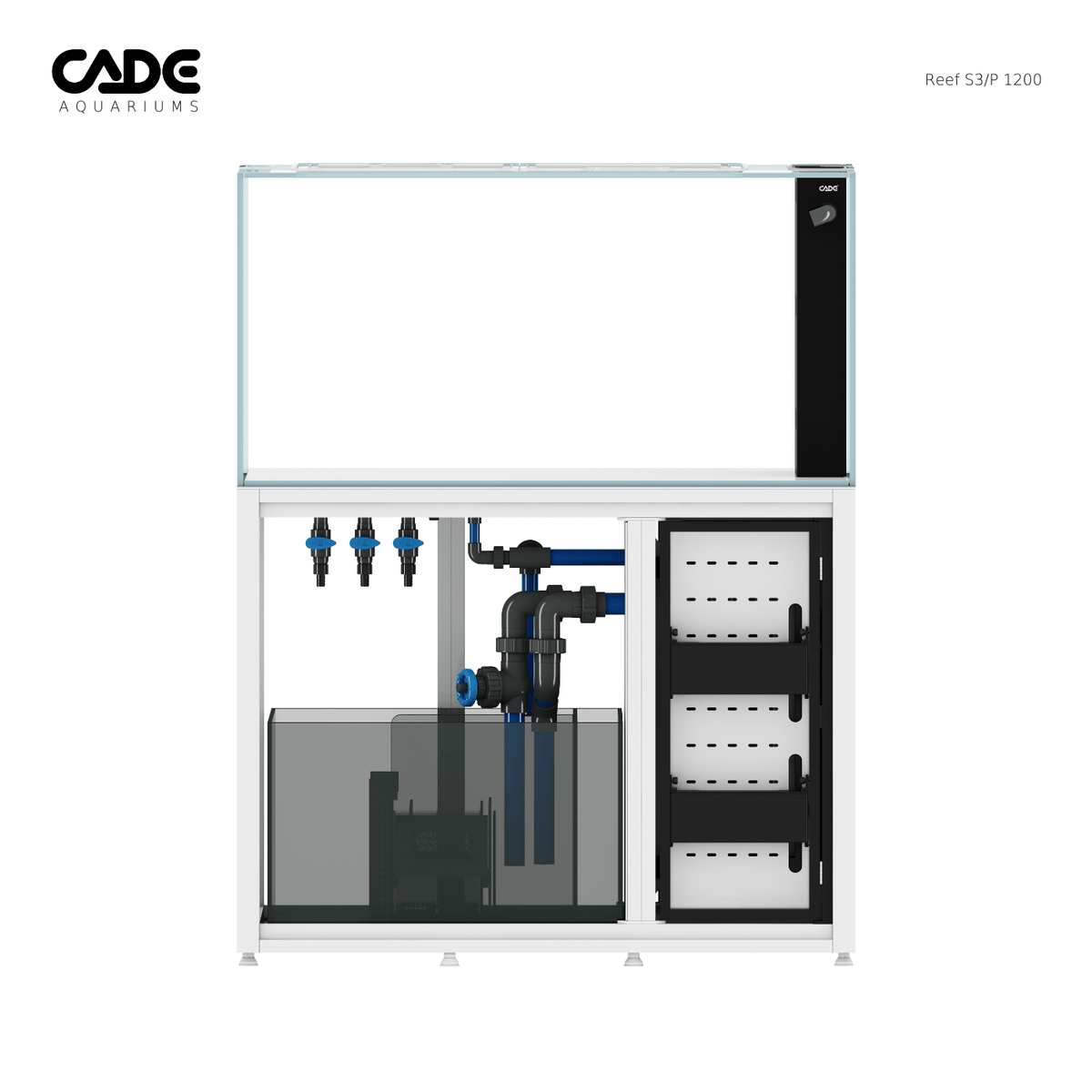 CADE Reef S3/P 1200 White cabinet and sump view