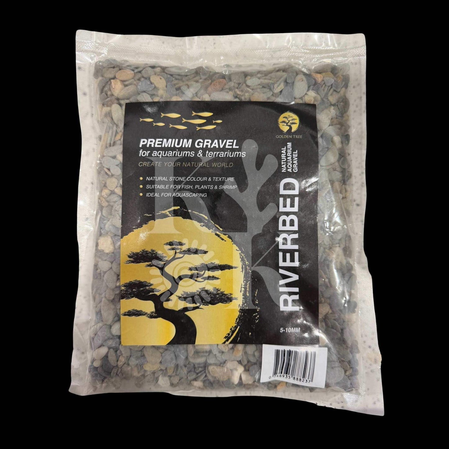 Golden Tree Riverbed premium aquarium gravel 5-10mm — pack shot