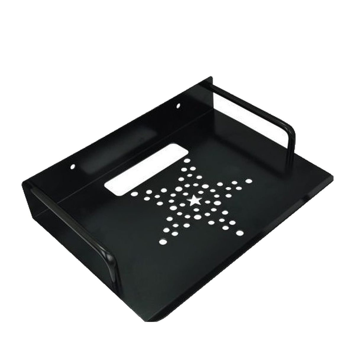 Kamoer metal dosing pump bracket, black wall-mount shelf
