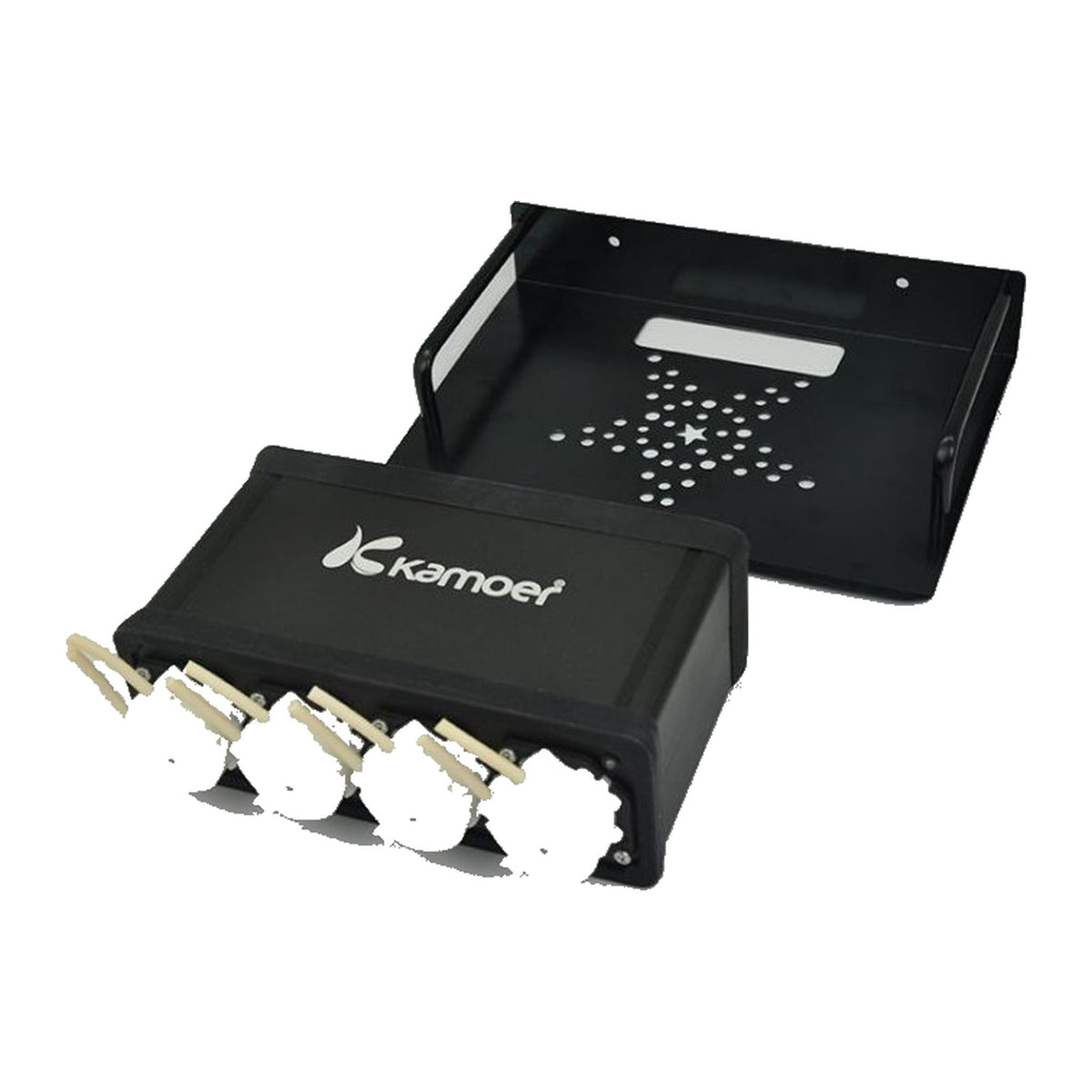 Kamoer 4-channel doser beside the metal pump bracket