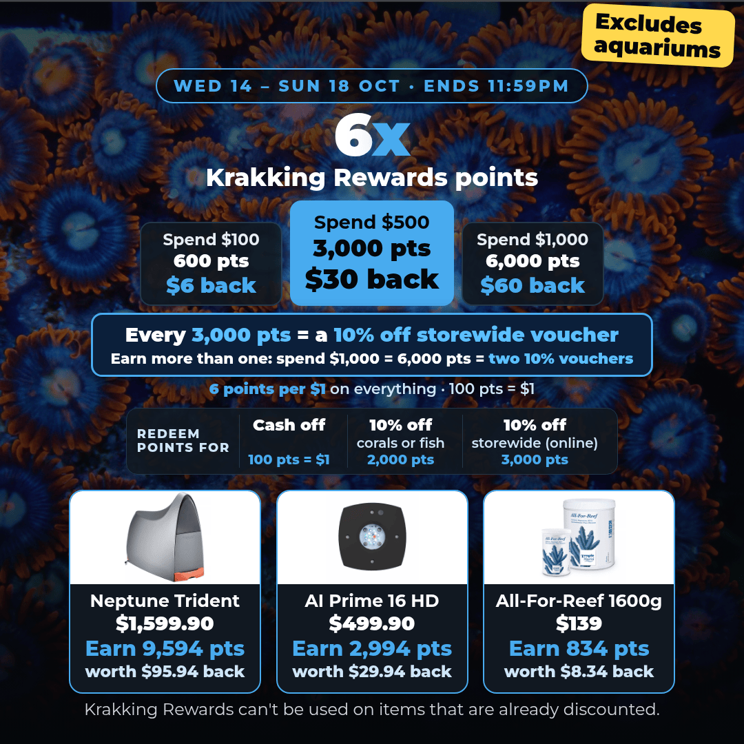 6x Krakking Rewards points Wed 14 to Sun 18 Oct - excludes aquariums
