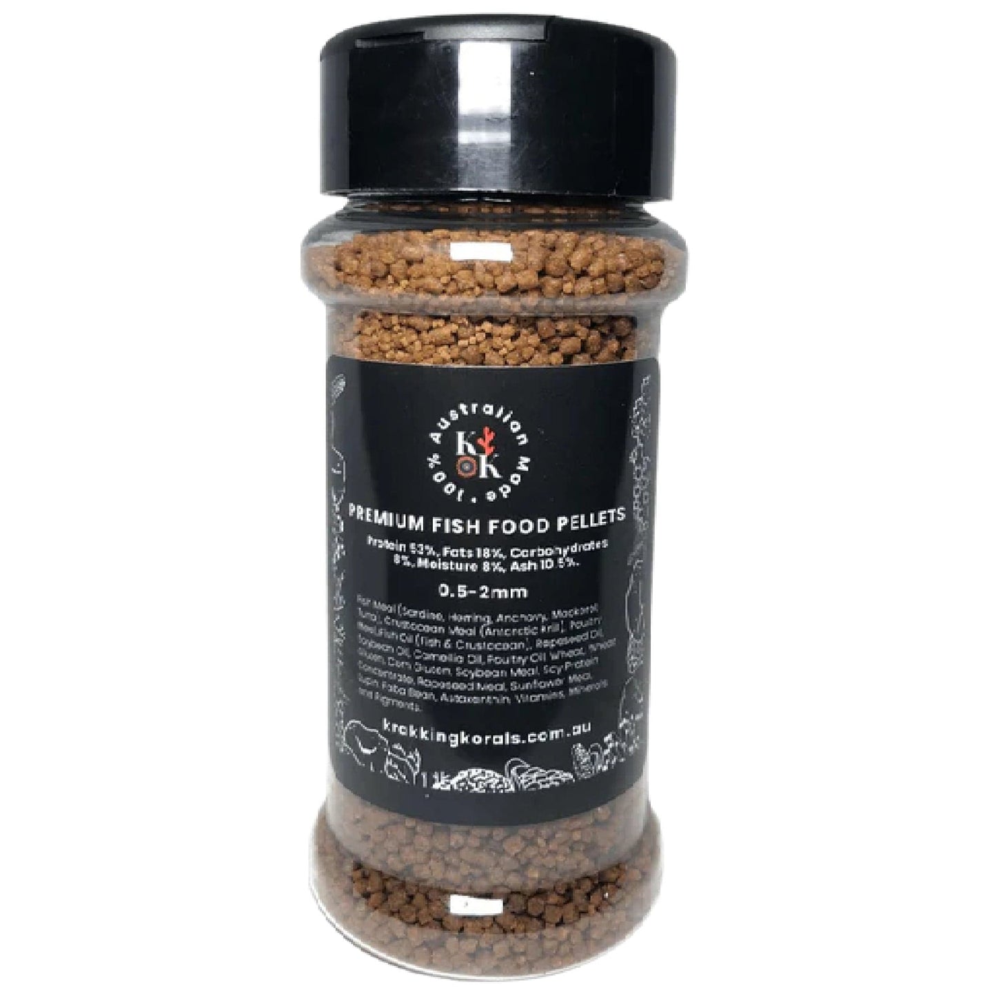 Premium Fish Food Pellets 0.5-2mm mix - 55g