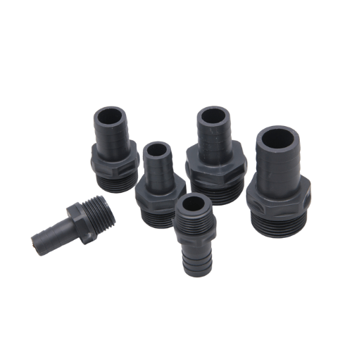 Grey DIN Male Threaded PVC to Soft Tube Connector - Sanking